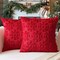 Christmas Pillow Covers 18'' x 18'' Set of 2, Soft Faux Rabbit Fur 3D Embroidery Snowflakes Throw Pillow Covers For Holiday Christmas Decor Sofa, Couch, Party, Invisible Zipper, Skin-Friendly